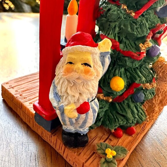 VTG Gift Collection Candle Holder New Christmas Tree Santa Long Johns Teddy Bea - Picture 4 of 12